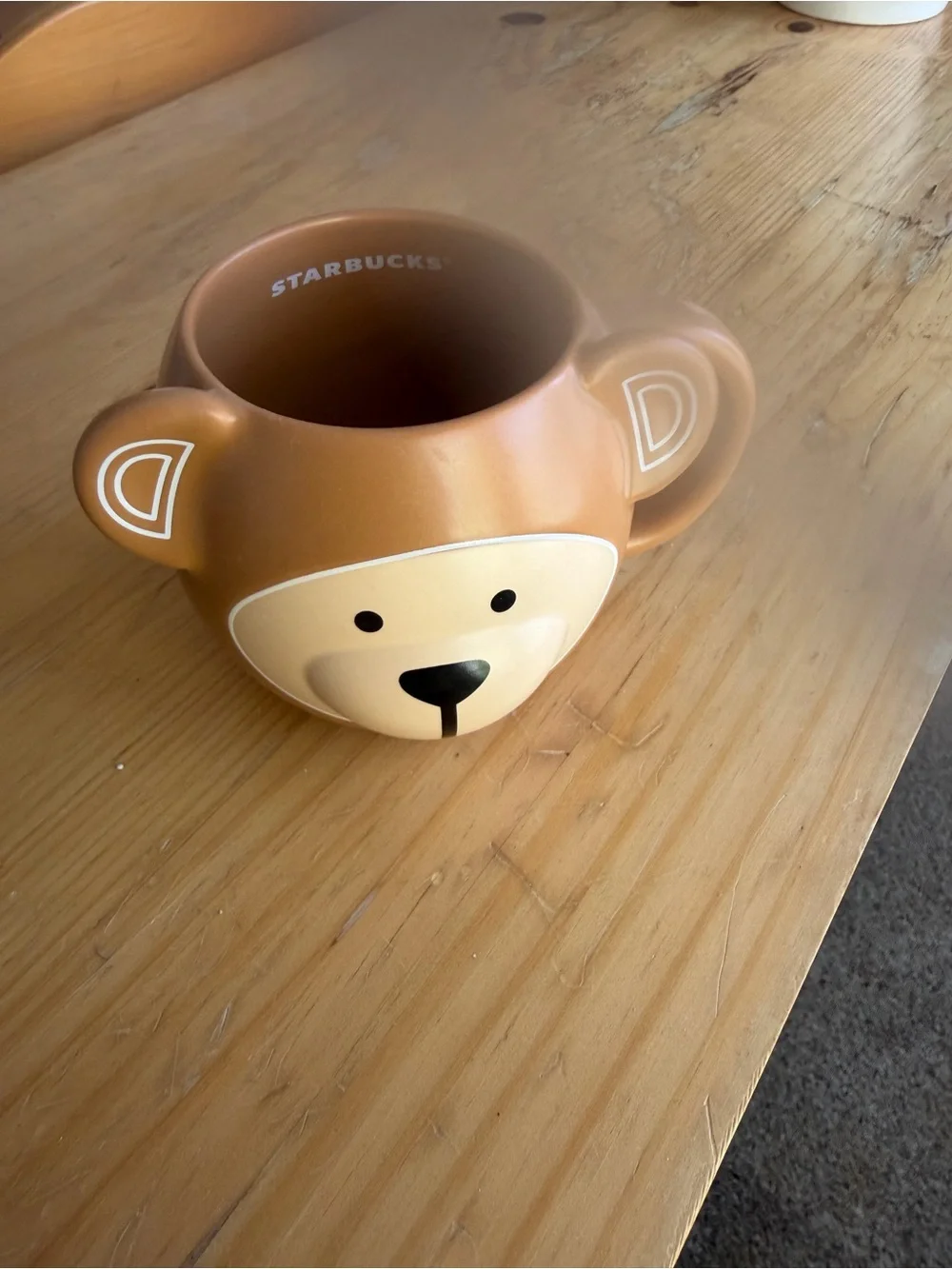 Starbucks Bear Face Ceramic Mug - Tan and Cream